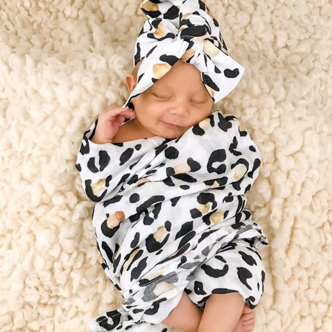 Leopard print baby swaddle hotsell
