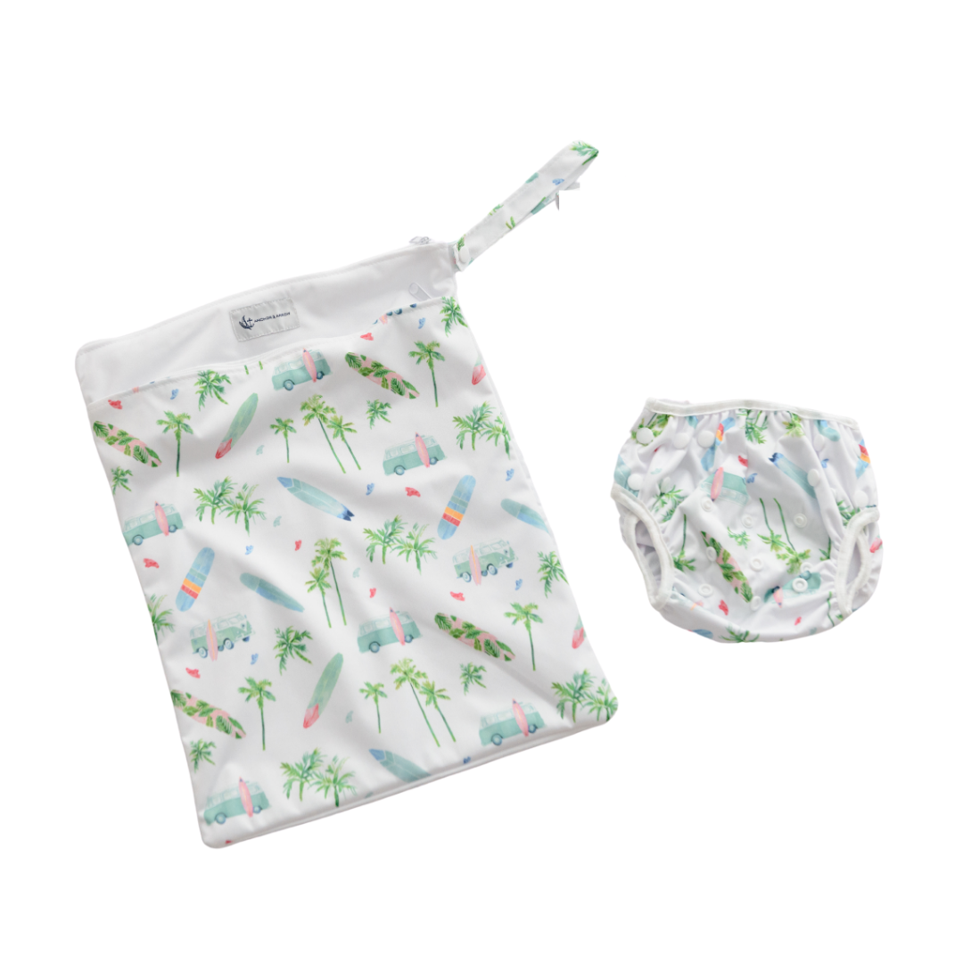 Reusable Swim Nappy & Wet Bag - Chasing Waves
